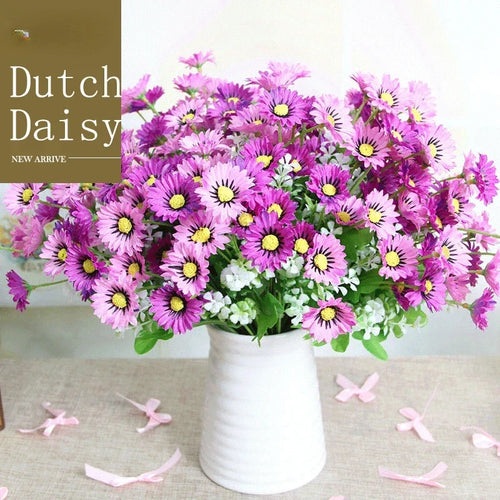 bouquet de marguerites en soie pour décoration florale artificielle - vue 6 sur 10