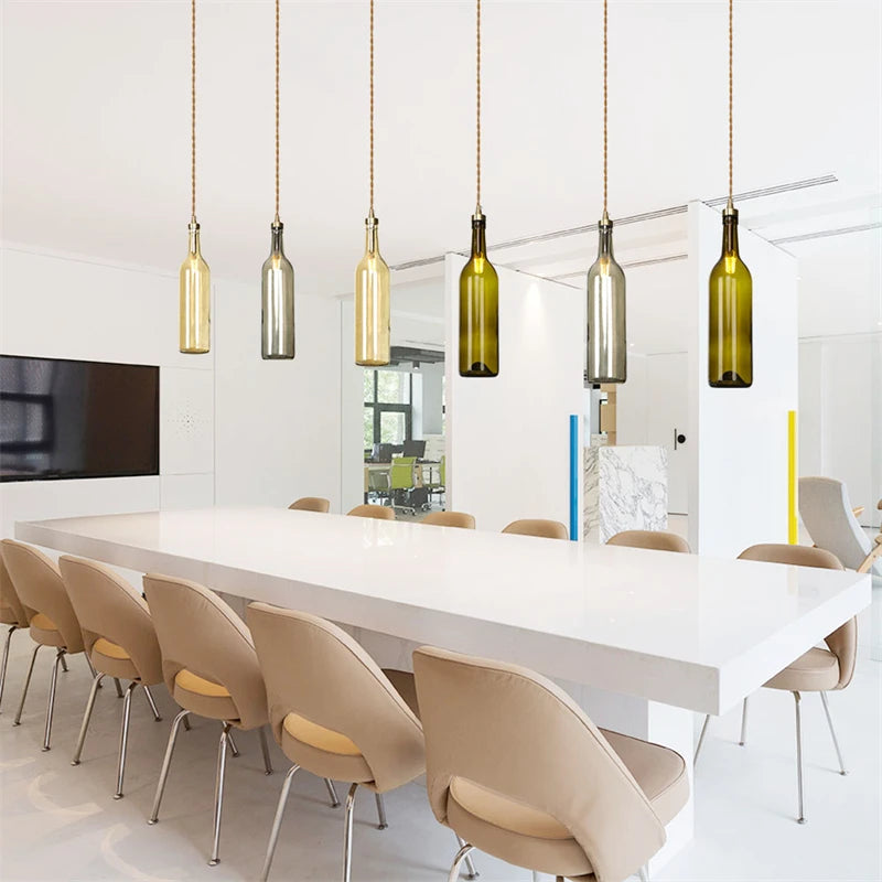 suspension LED en laiton et verre design moderne décoratif - vue 9 sur 12