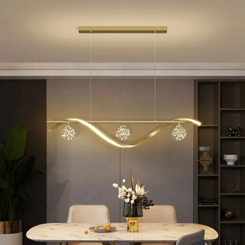 lustre led moderne minimaliste en verre pour restaurant - vue 1 sur 8