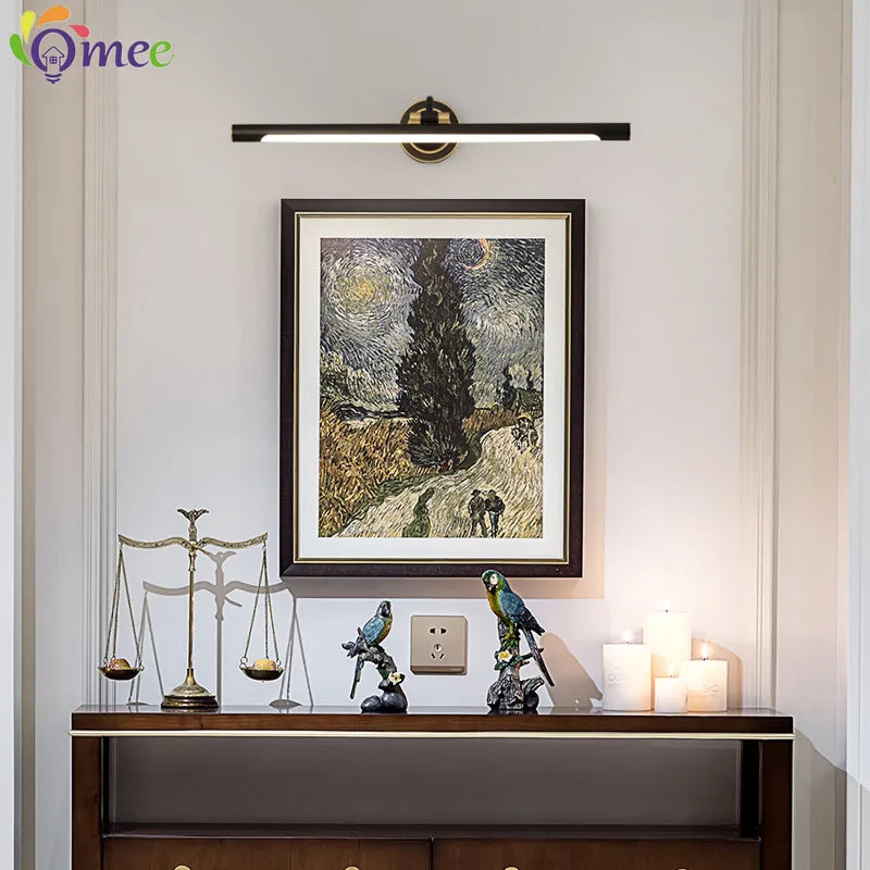 Américain Led salle de bain applique miroir lampe noir Bronze lampes de vanité pour la maison moderne intérieur appliques murales luminaire Makeu - vue 3 sur 11