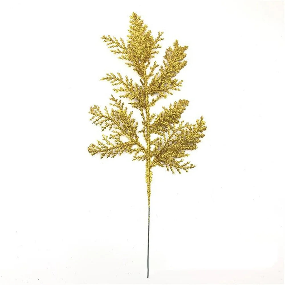 décoration de noël feuilles de pin paillettes pour bricolage couronne arbre - vue 11 sur 17
