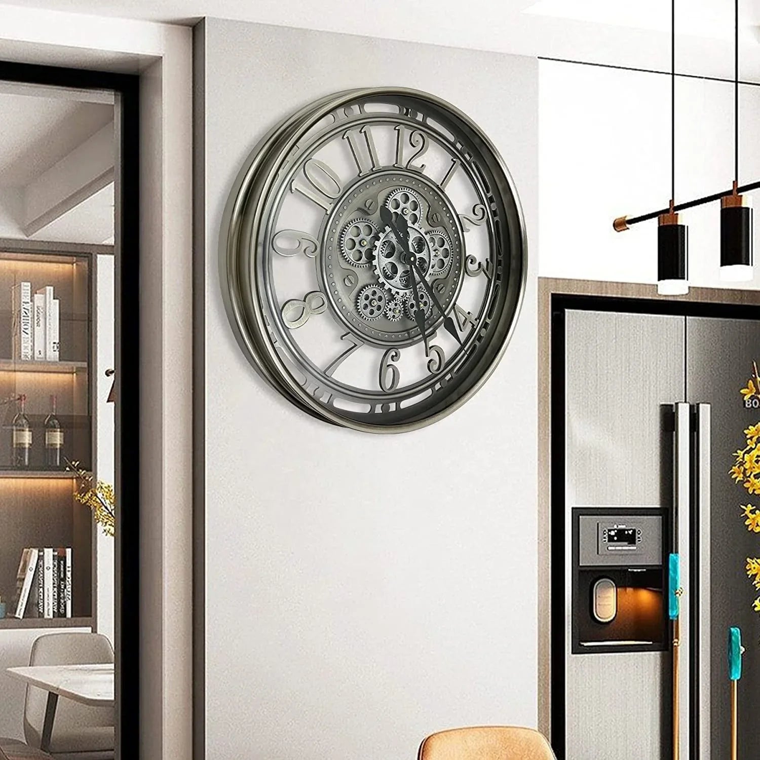 horloge murale mobile en métal décoration intérieure élégante et durable - vue 4 sur 7