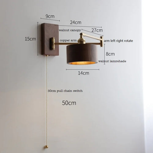 Applique murale LED en bois de frêne et de noyer - vue 15 sur 23
