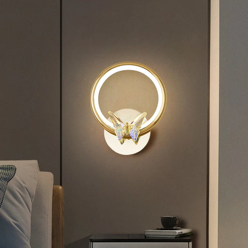 applique murale led papillon en cristal éclairage unique moderne - vue 2 sur 19