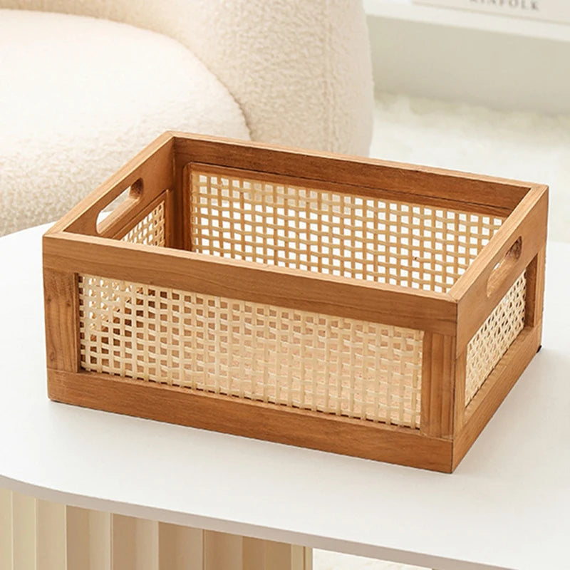 panier décoratif en rotin pour rangement et organisation - vue 6 sur 7