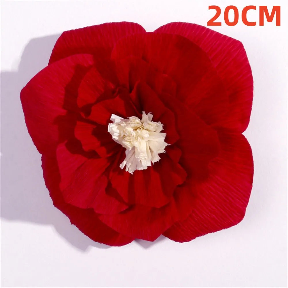 décoration de fête grande fleur en papier rouge pour événements festifs - vue 12 sur 14