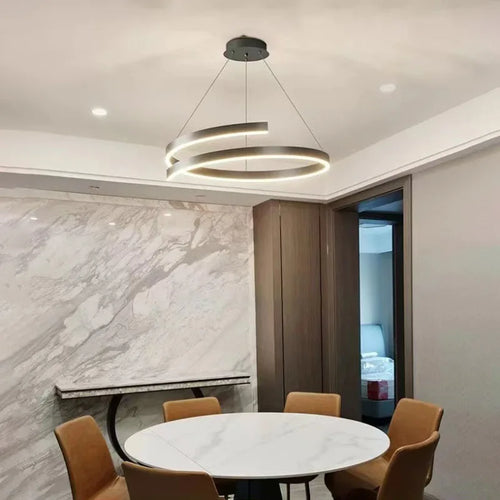 lustre spirale en aluminium led pour décoration maison - vue 3 sur 12