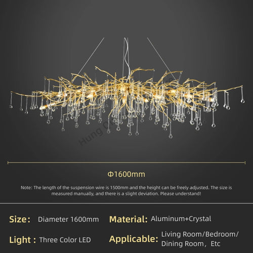 Pendant Lamp Chandelier,Pendant Lighting Fixtures,Pendant Lamp Chandelier,Tree-shaped Crystal Chandelier,Led Lighting Lamp, - vue 10 sur 10