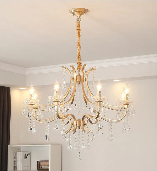 lustre en cristal moderne avec éclairage LED élégant - vue 2 sur 8