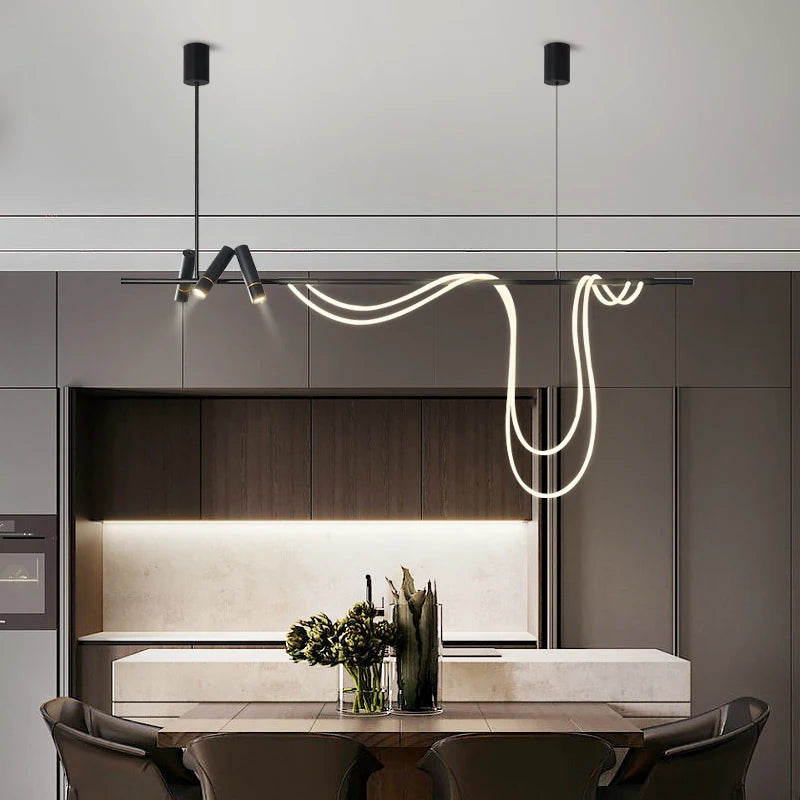 suspension led moderne pour intérieur long et simple - vue 3 sur 8