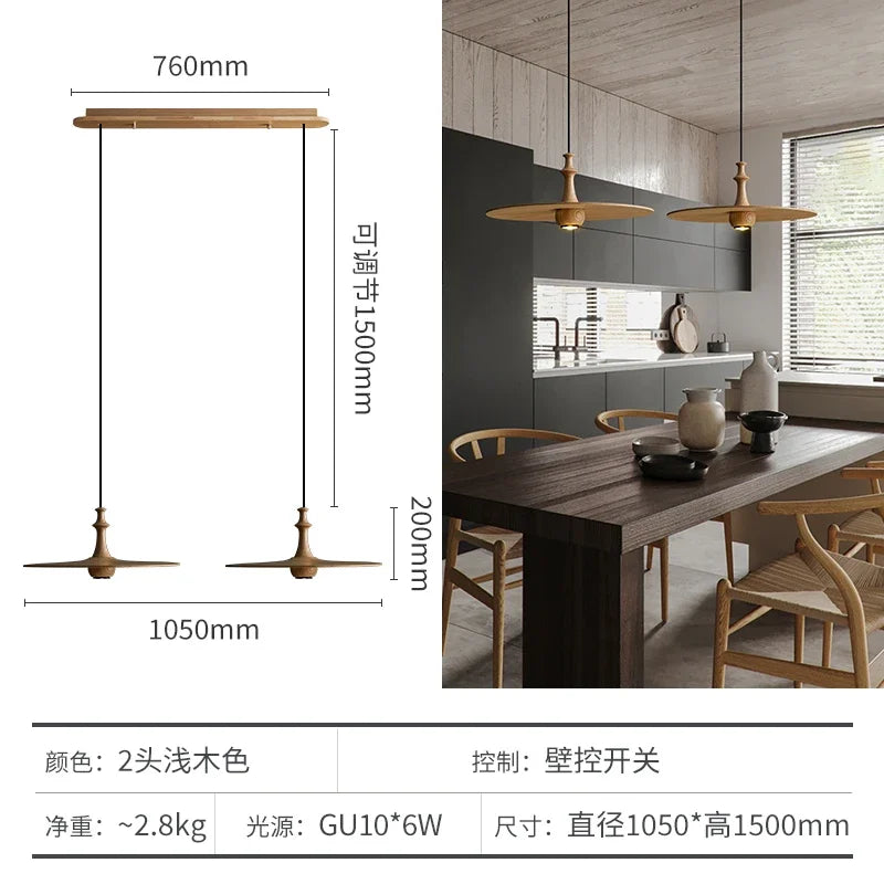 suspension soucoupe volante en bois design minimaliste pour intérieur - vue 14 sur 14