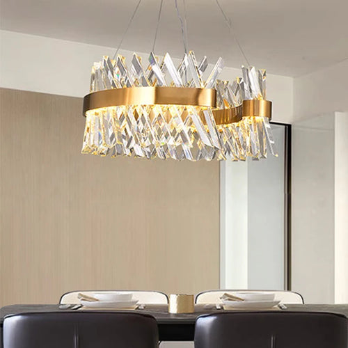 lustre en cristal lumineux suspension décorative pour intérieur - vue 3 sur 9