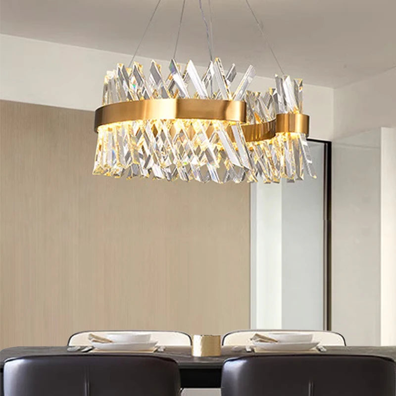 lustre en cristal lumineux suspension décorative pour intérieur - vue 2 sur 9