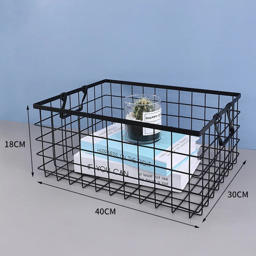 panier de rangement multifonctionnel en fer noir pour bureau - vue 5 sur 6