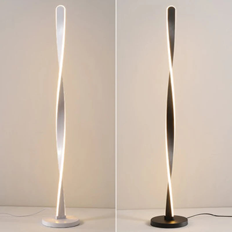 lampadaire moderne à intensité variable forme spirale en aluminium et acrylique - vue 3 sur 10