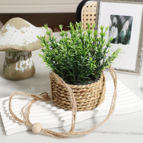 plantes artificielles eucalyptus romarin décoration verte en pot - vue 8 sur 9
