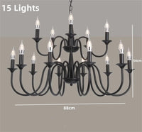 lustre rustique classique en fer pour décoration intérieure