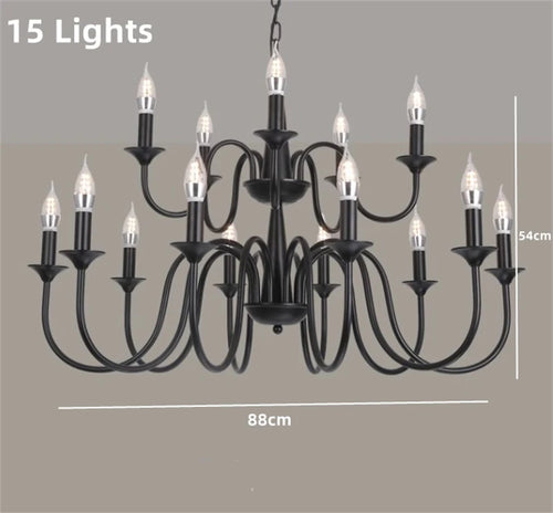 lustre rustique classique en fer pour décoration intérieure