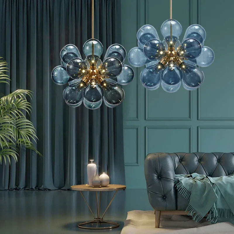 suspension moderne en verre design pour décoration intérieure - vue 5 sur 11