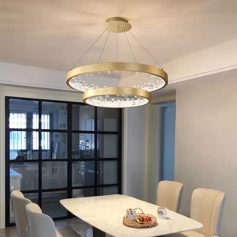 lustre en cristal design luxe avec éclairage led - vue 3 sur 19