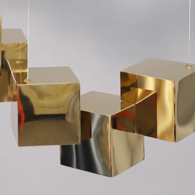 lustre acrylique cube nordique pour restaurant café hôtel - vue 4 sur 6
