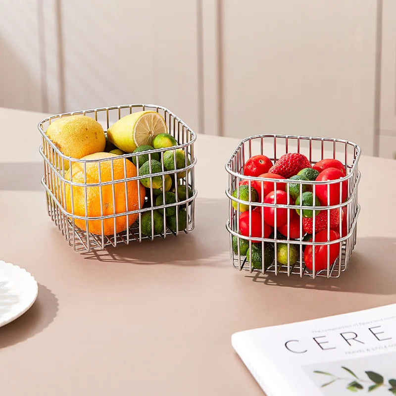 panier de rangement en acier inoxydable pour fruits et légumes - vue 4 sur 7