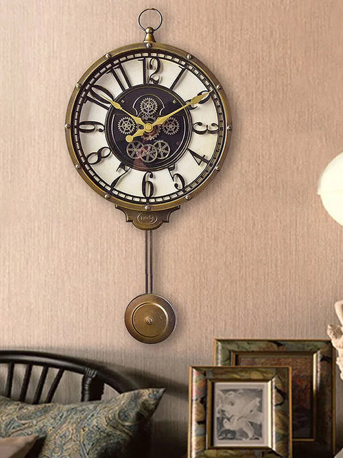 horloge murale rétro silencieuse style américain cadeau décoratif - vue 3 sur 7