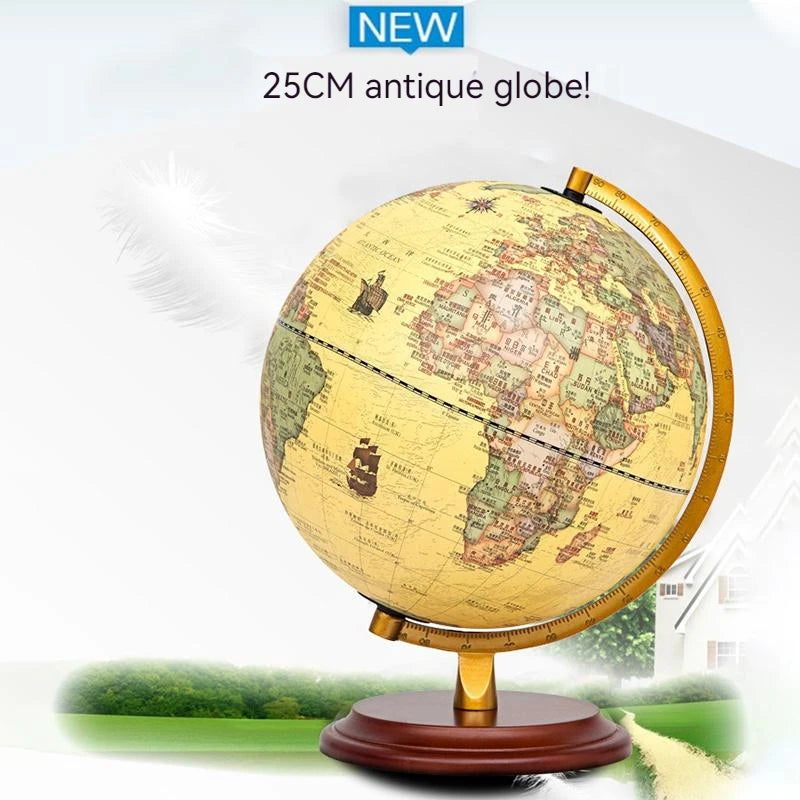 lampe de bureau globe terrestre rotatif et carte géographique - vue 7 sur 10