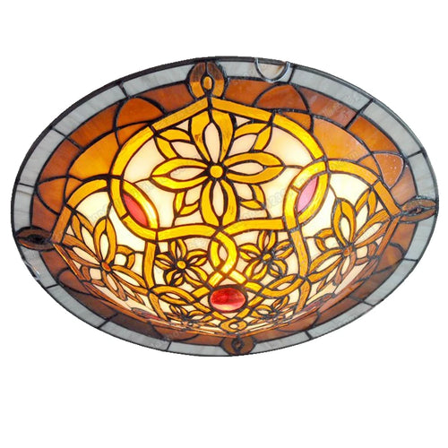 16 Inch European Twist Glass Ceiling Lamp Tiffany Style Bedroom Aisle Porch Balcony Lighting Antique LED Welding Art Lamp - vue 7 sur 6