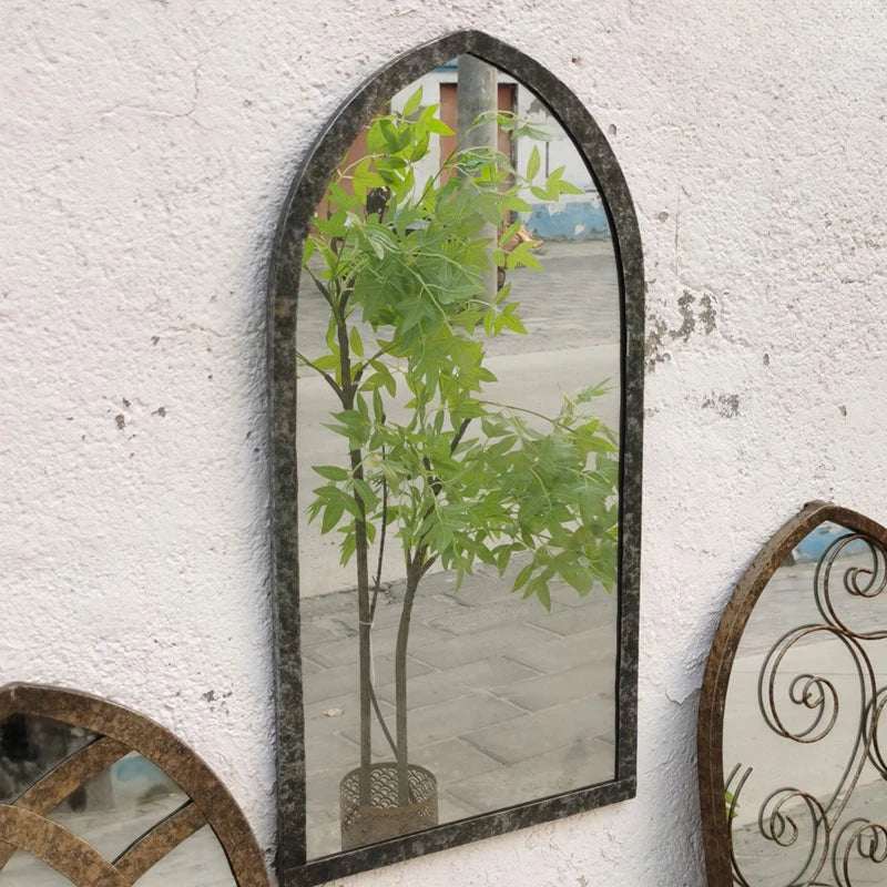 miroirs rétro nordiques en bois pour décoration artisanale murale - vue 3 sur 9