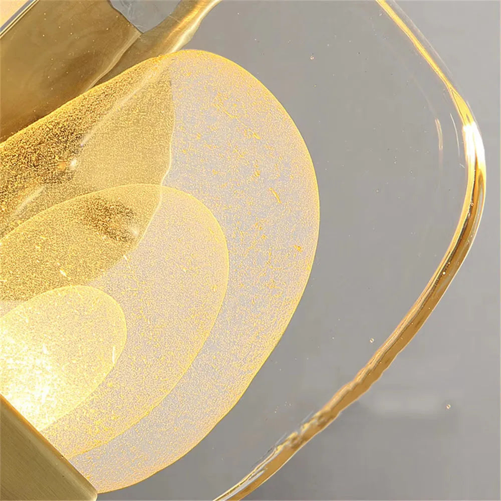 applique murale led luxe en laiton et cristal design moderne - vue 6 sur 7