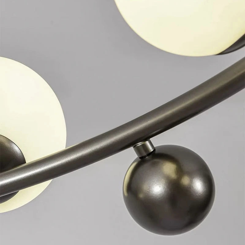 lustre moderne en métal et verre 	 réglable - vue 6 sur 13
