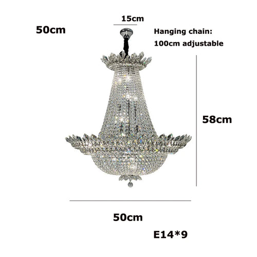 lustre led k9 cristal palace à intensité variable pour un éclairage élégant - vue 12 sur 16