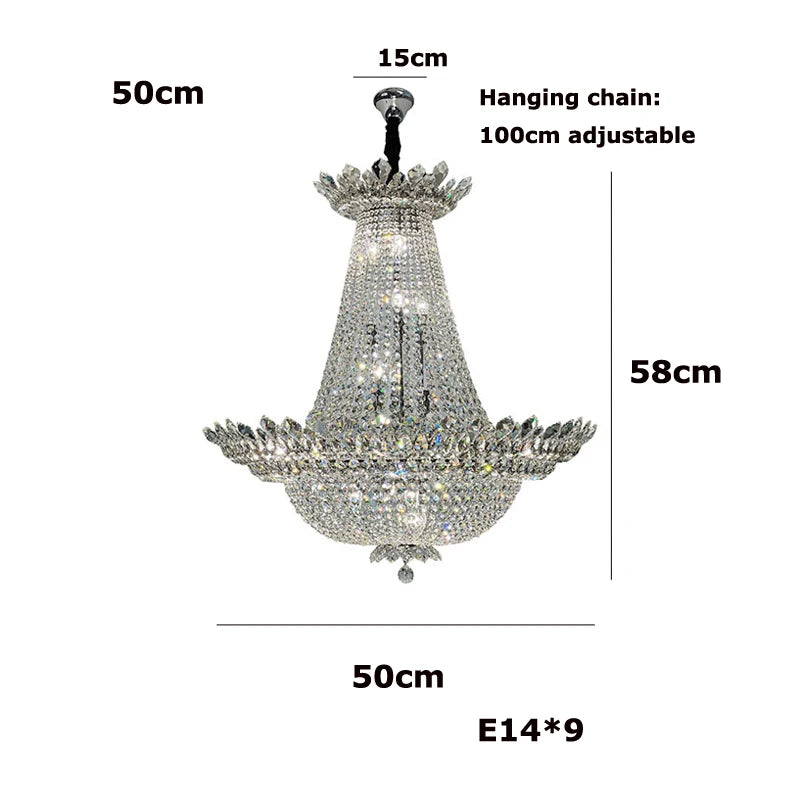 lustre led k9 cristal palace à intensité variable pour un éclairage élégant - vue 12 sur 16