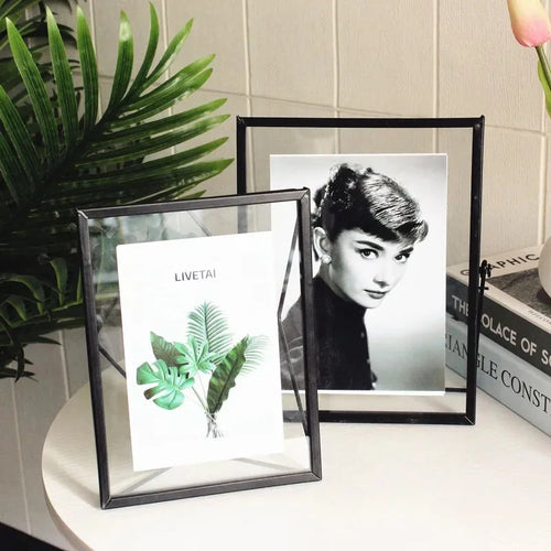 cadre photo en verre flottant avec fleurs pressées décoratif - vue 6 sur 8