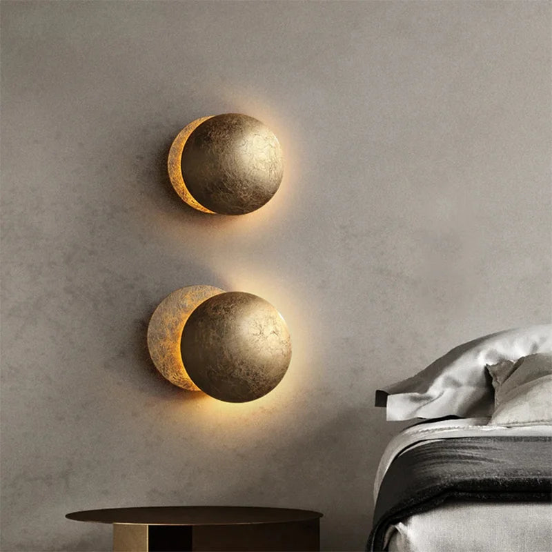 applique murale vintage éclipse solaire style nordique concept lunaire - vue 3 sur 12