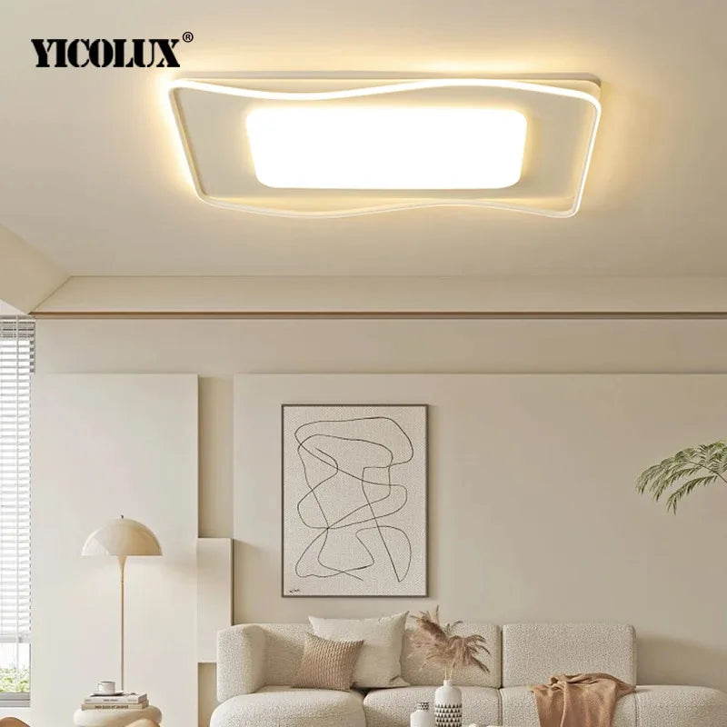 lustre led moderne éclairage intérieur lampe circulaire carrée - vue 6 sur 16