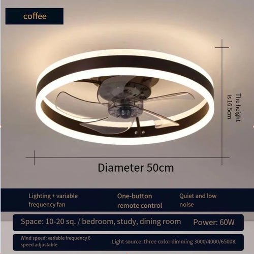 110V~265V APP and Remote Control Dual Intelligent Control  DC 6 speed Regulation Frequency Conversion Ceiling Fan Light - vue 13 sur 17