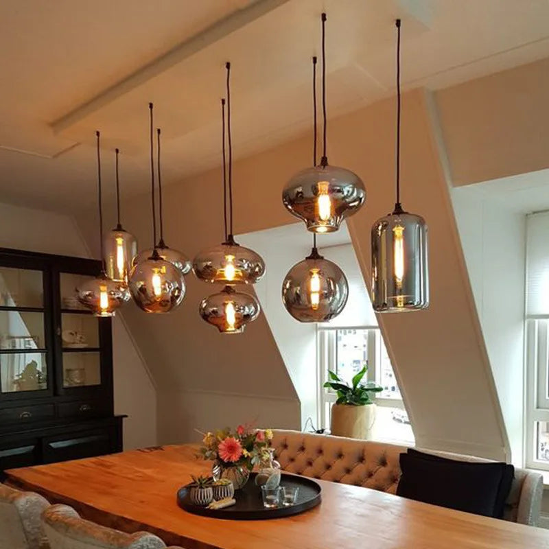 lustre nordique en verre pour éclairage moderne de restaurant et café - vue 3 sur 22