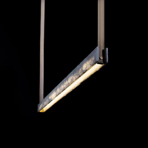 lustre led moderne minimaliste imitation marbre haut de gamme - vue 2 sur 14
