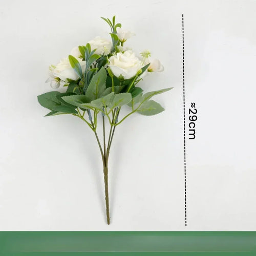 bouquet de roses artificielles en soie pour décoration intérieure - vue 12 sur 12