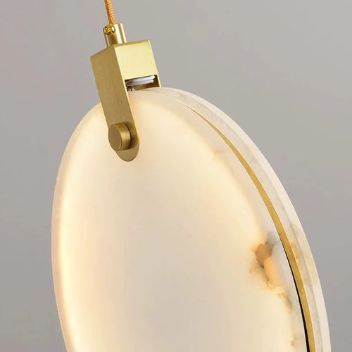 lustre léger en cuivre et marbre naturel pour décoration élégante - vue 5 sur 7