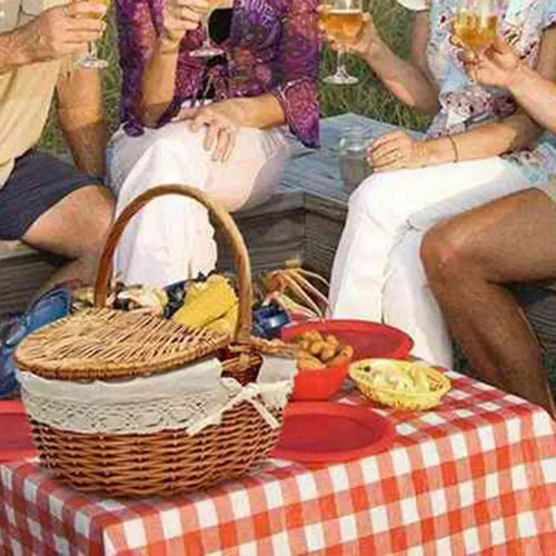 panier en osier style campagnard pour pique-nique et rangement - vue 3 sur 7
