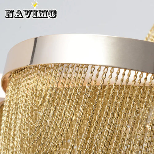 Lustres argentés modernes allumant le lustre de luxe de salon avec les lumières de gland en aluminium de chambre à coucher de frange d'or pour la cuisine - vue 8 sur 8