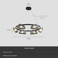 suspension créative en verre et fer pour décoration intérieure