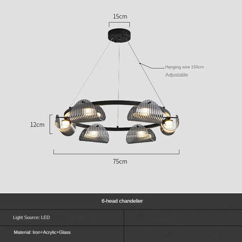 suspension créative en verre et fer pour décoration intérieure