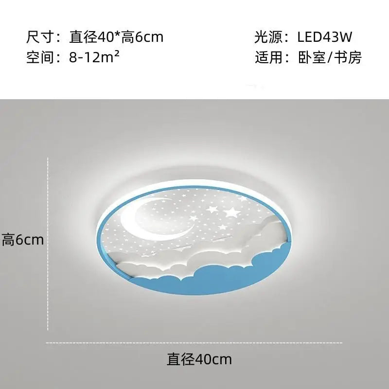 plafonnier led moderne étoile lune pour décoration et lecture - vue 12 sur 12