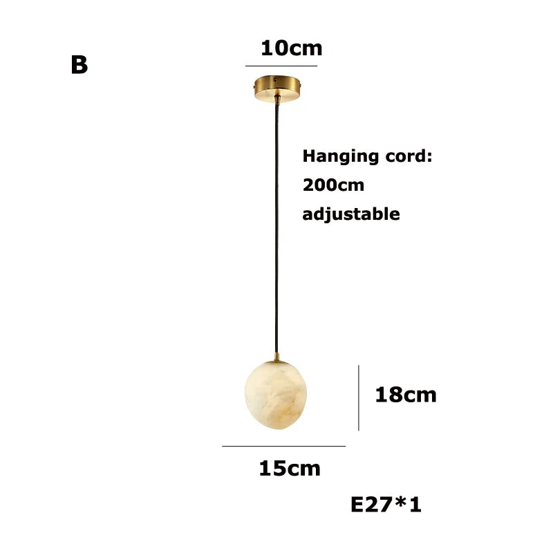 lustre suspendu led marbre géométrique intensité variable - vue 8 sur 12