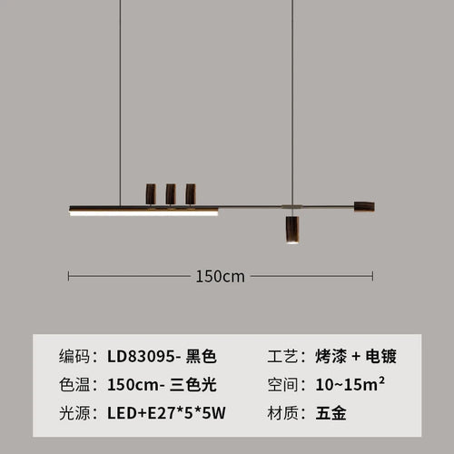 lustre minimaliste en métal pour éclairage moderne chic - vue 8 sur 11