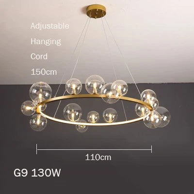 lustre en verre au design moderne avec bulles artistiques - vue 14 sur 18